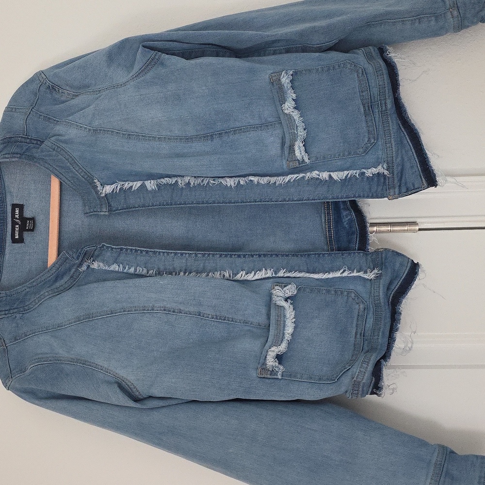 Nautica Light Blue Denim Jeans Jacket Sz M